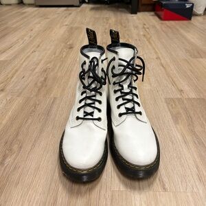 Dr. Martens White Platform Boots